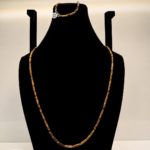 Tiger's Eye Cylinder Bead Necklace with Charm
