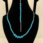 Turquoise Beaded Necklace with Silver Chain Accent