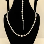 Freshwater Pearl Necklace with Silver Chain Accent