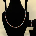 Turquoise & Coral Beaded Necklace with Silver Detailing