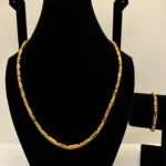 Tiger's Eye Cylinder Necklace with Silver Chain Accent