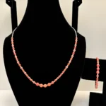 Coral & Peach Coral Necklace with Silver Chain
