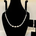 Freshwater Pearl Necklace with Silver Charm & Chain