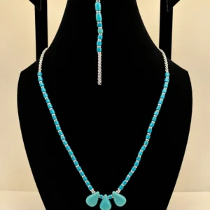 Turquoise Beaded Necklace with Nugget Accent
