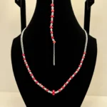 Coral Beaded Necklace with Silver Detailing