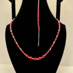 Coral Beaded Necklace with Ornate Silver Spacers